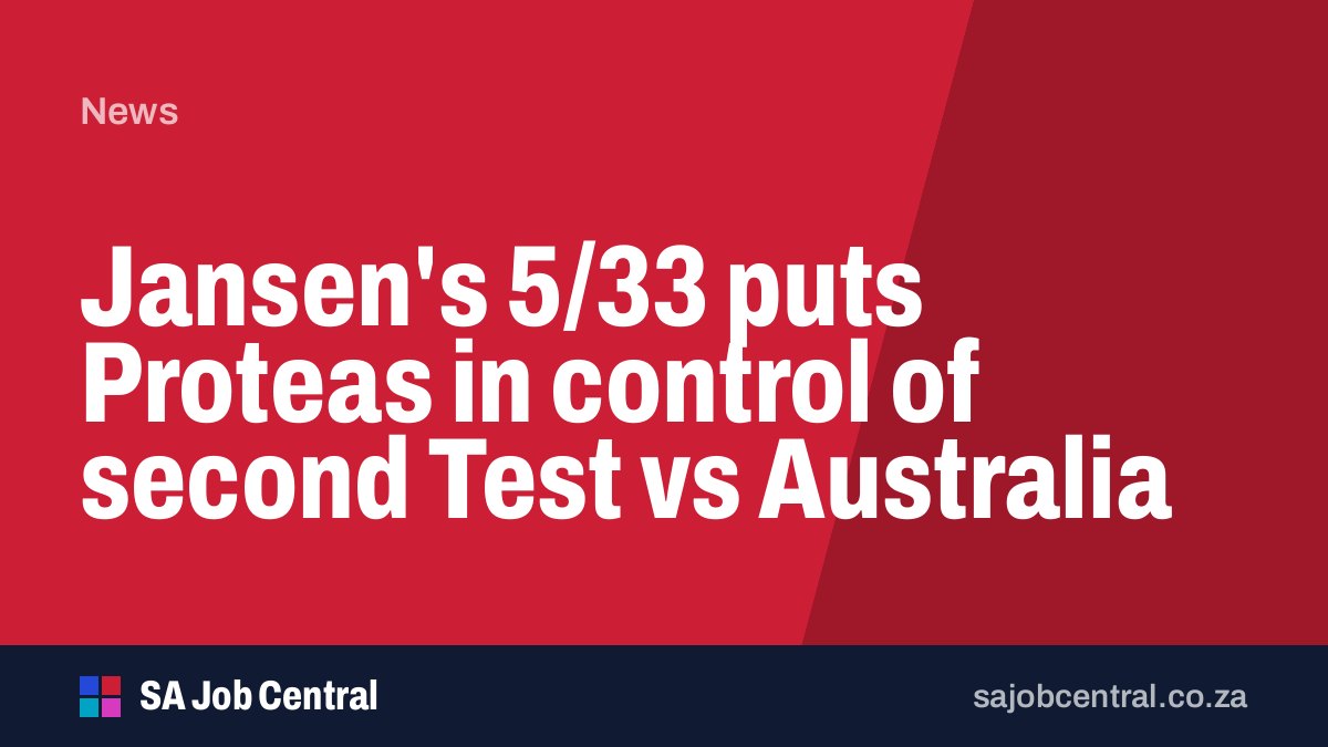 Jansen's 5/33 puts Proteas in control of second Test vs Australia